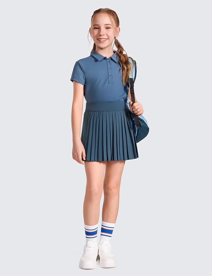 Youth Girls Pleated Tennis Skirt - Orange - SALE