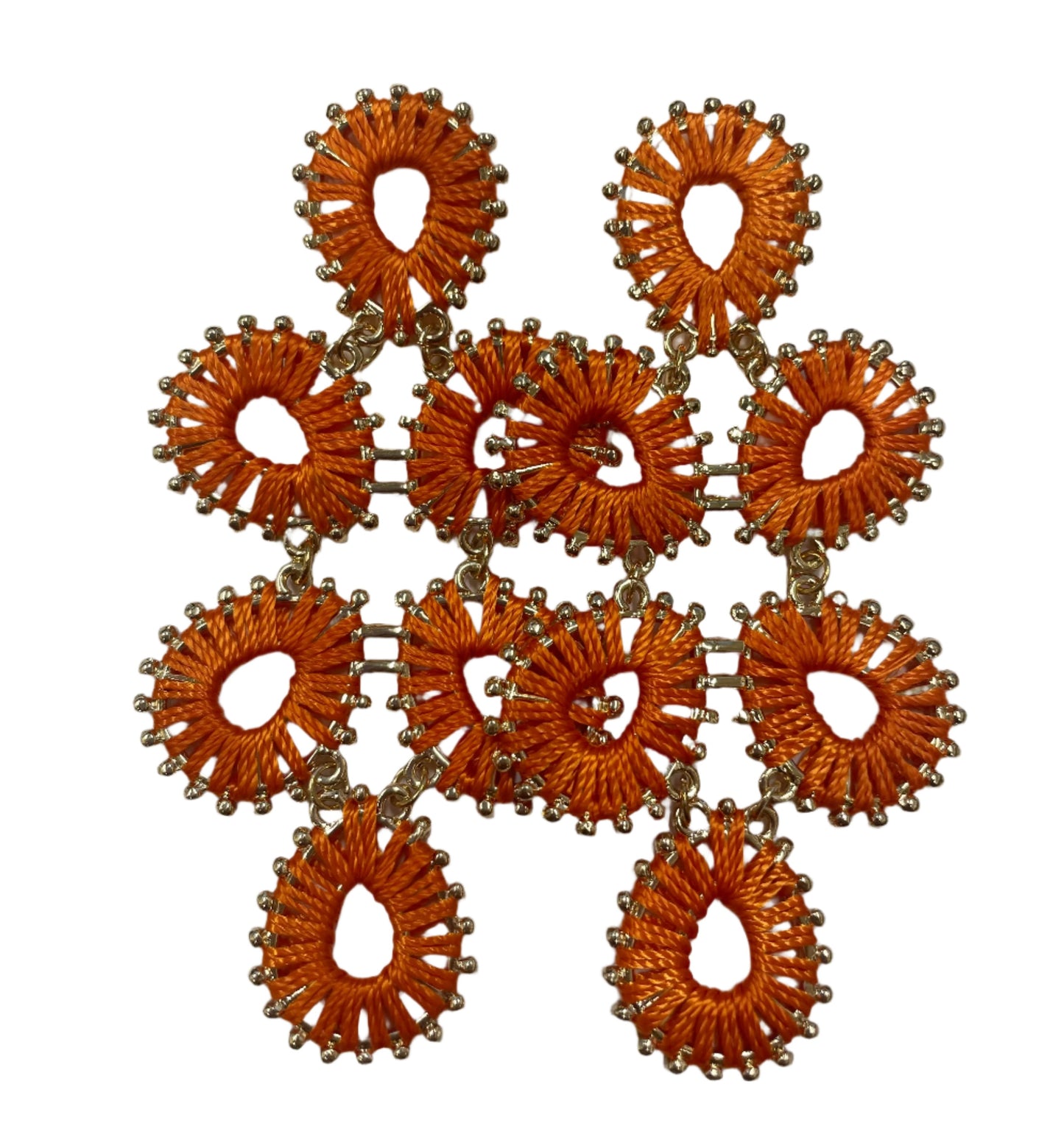 EARRING - ORANGE THREAD GLD DROPS