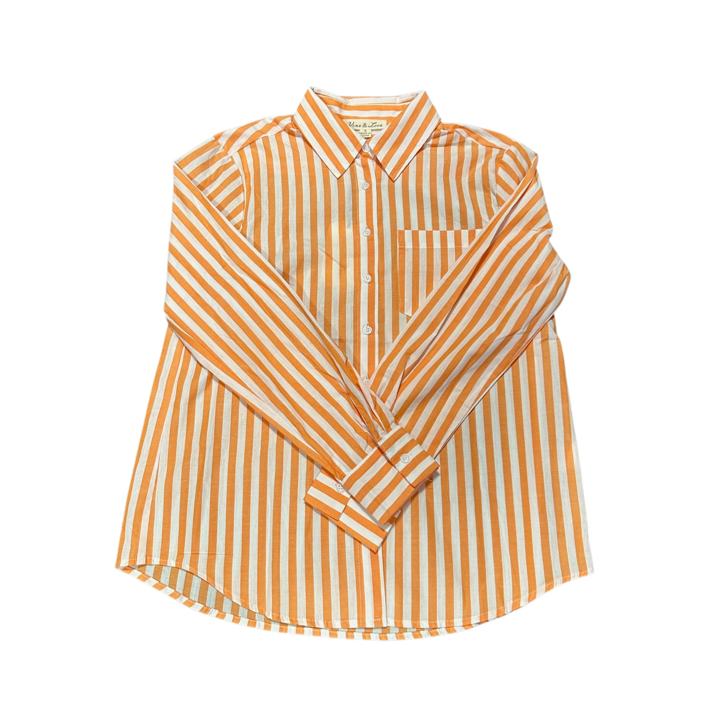 Ladies Striped Button Down Shirt