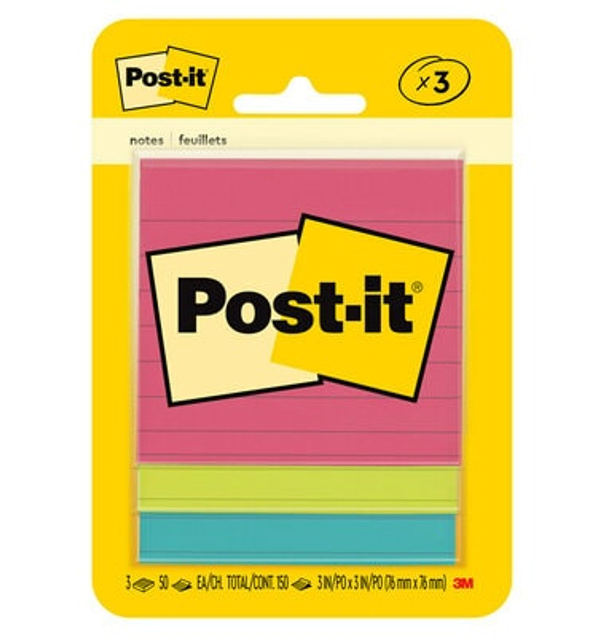 Post-it Note Lined - 3 pack