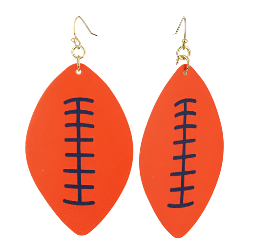 Football Leather Earring - 2 colors