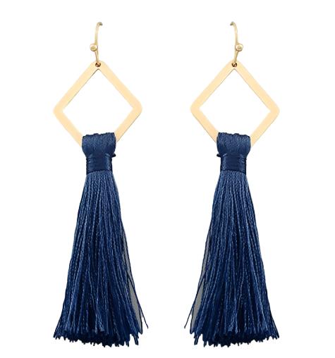 Navy Tassel Earrings