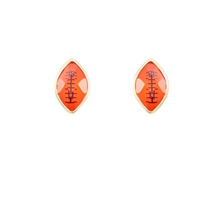 EARRING - FOOTBALL STUDS ORANGE