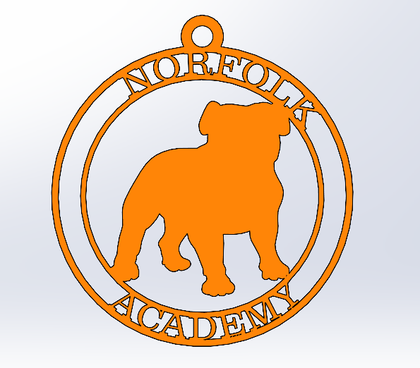 NA Metal Bulldog Ornament