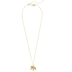Dainty Bulldog Necklace by Susan Shaw (Gold or Silver)