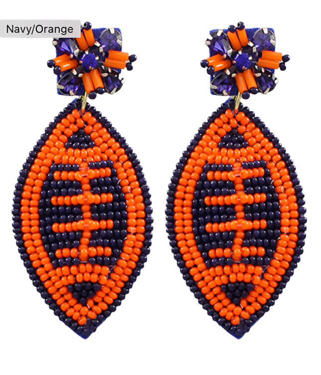 Beaded Football Earrings