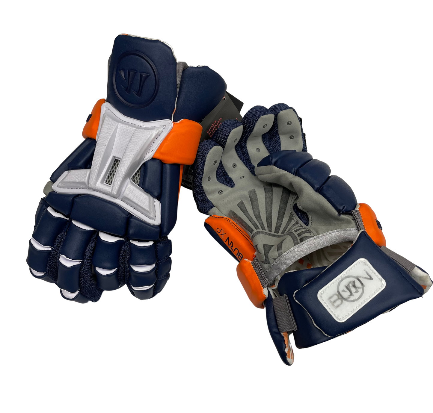 IN STOCK - Navy Custom Norfolk Academy Men's Lacrosse Gloves by WARRIOR