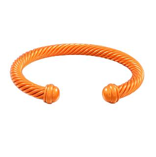 Orange Cable Cuff Bracelet