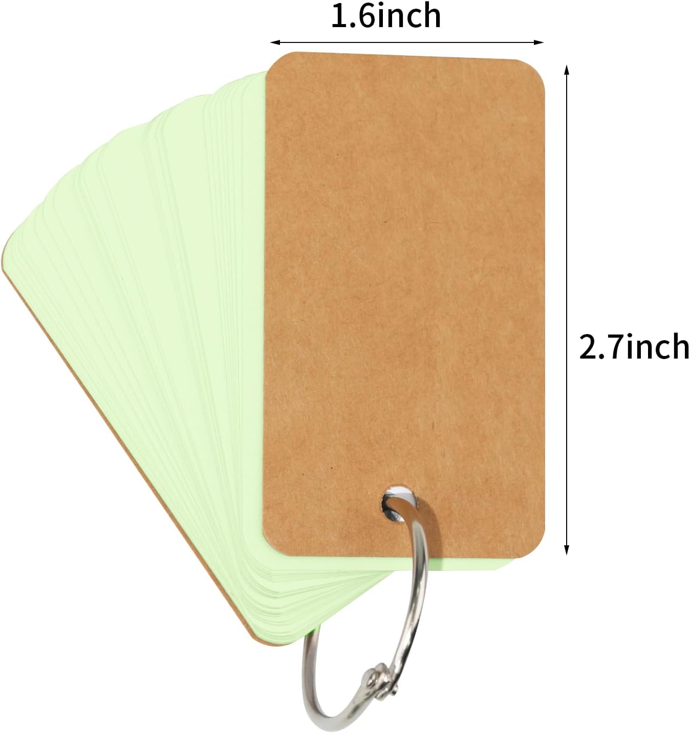 8-Pack Multicolor Index Cards w Binding Rings