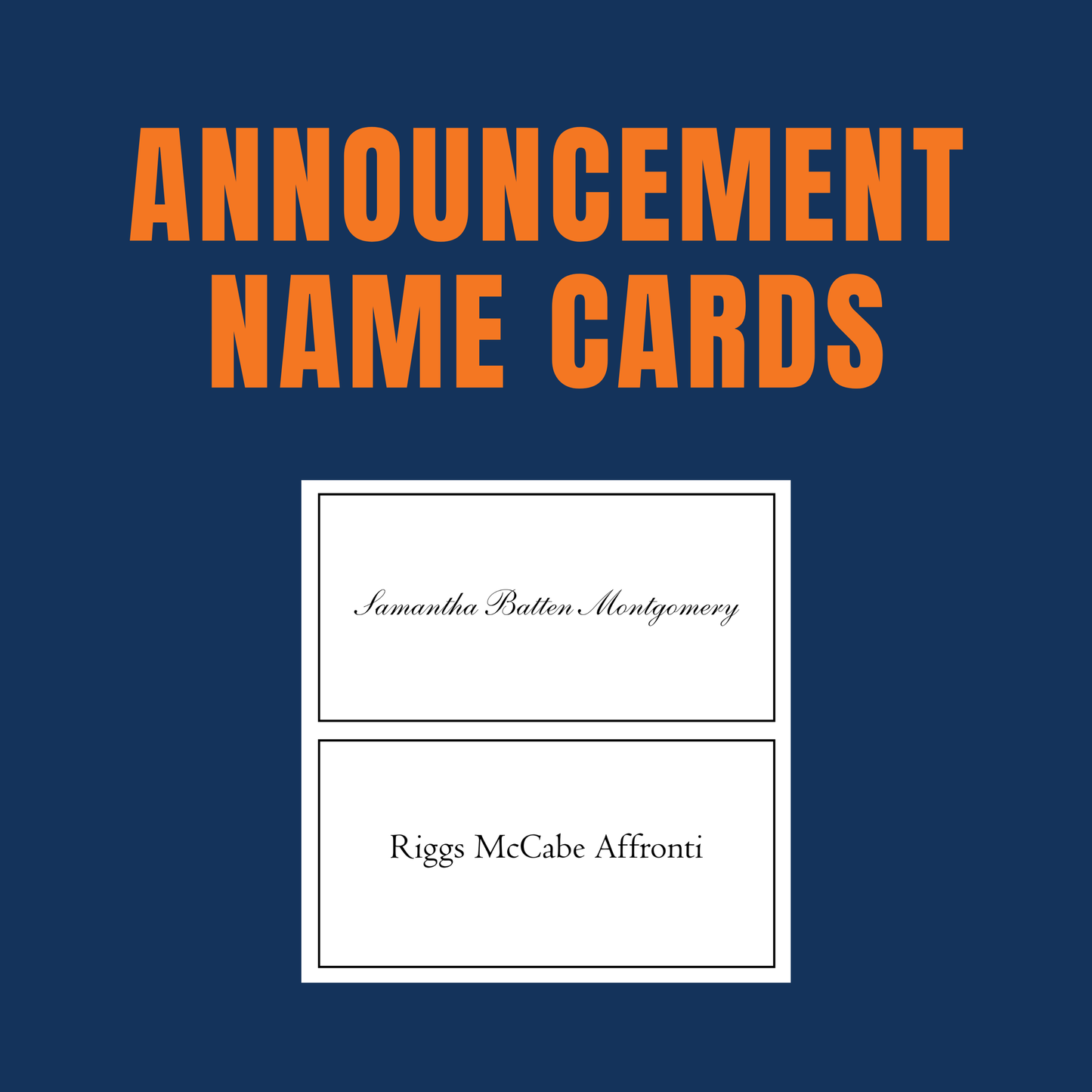 Graduation Announcement Name Cards
