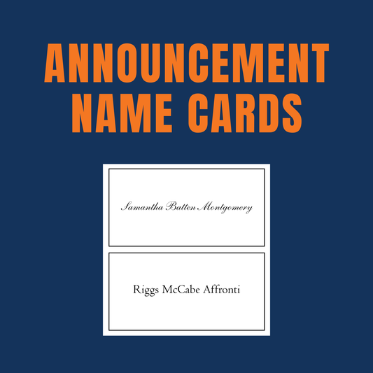 Graduation Announcement Name Cards