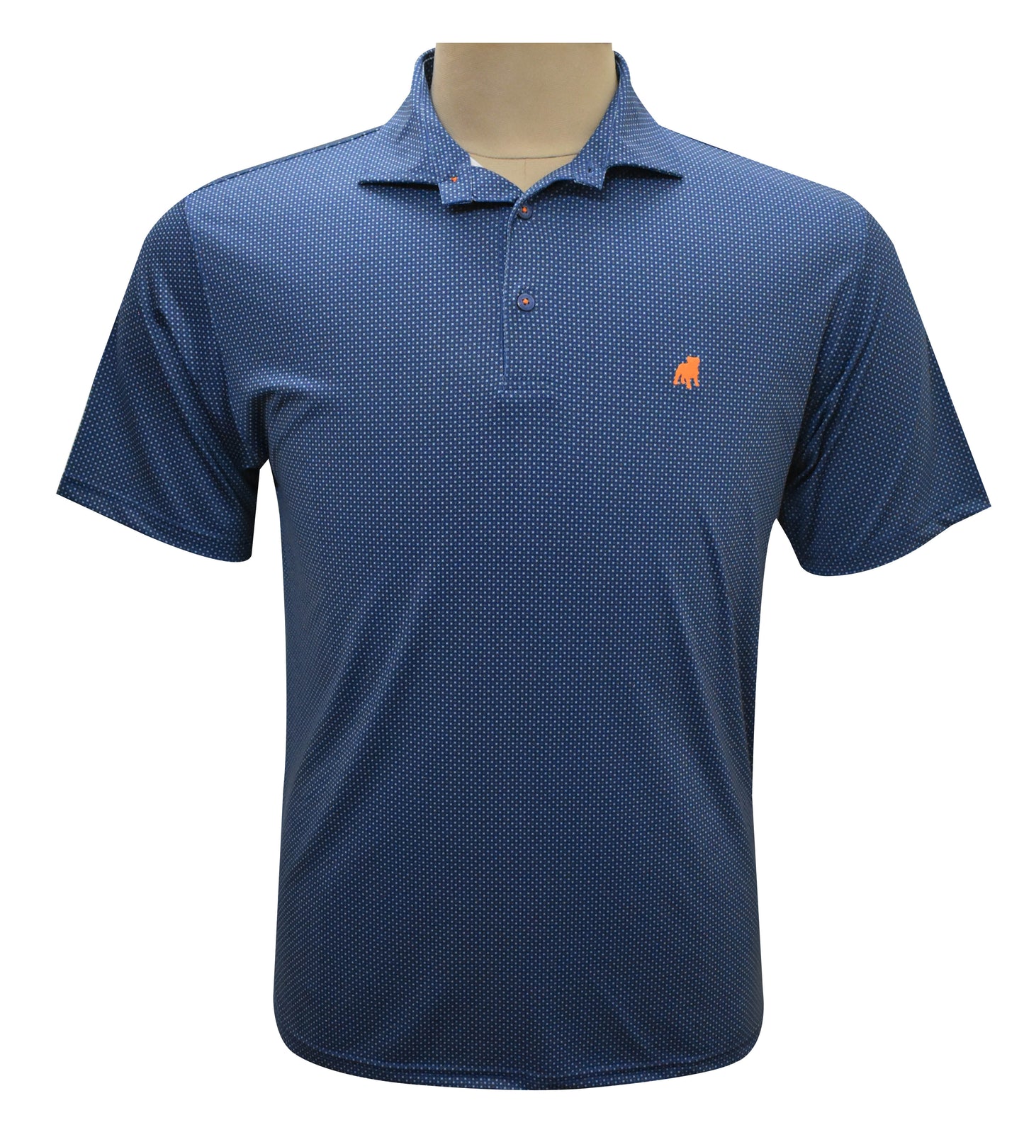 Navy Checkered Polo by Horn Legend