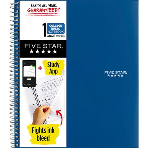 Mead Five Star 1 Subject Spiral Notebook - College Ruled