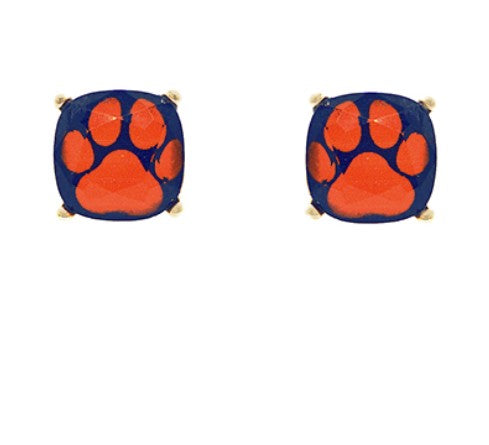 Square Paw Stud Earrings