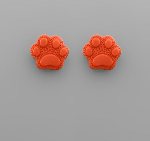 Orange Clay Stud Earrings - small
