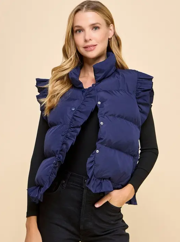 Ruffle Trim Vest