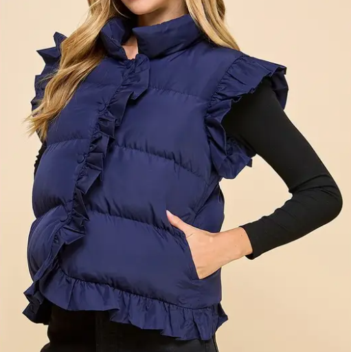 Ruffle Trim Vest