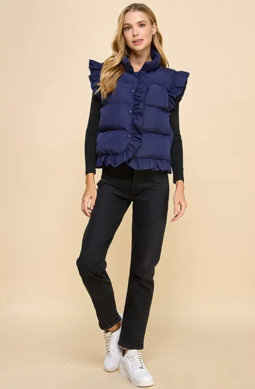 Ruffle Trim Vest