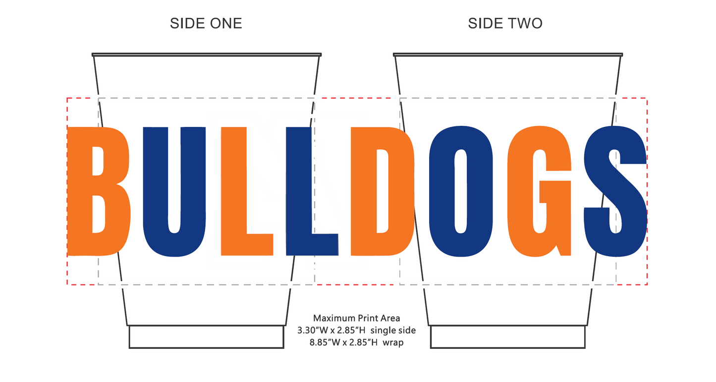 BULLDOGS Grab & Go Party Cups