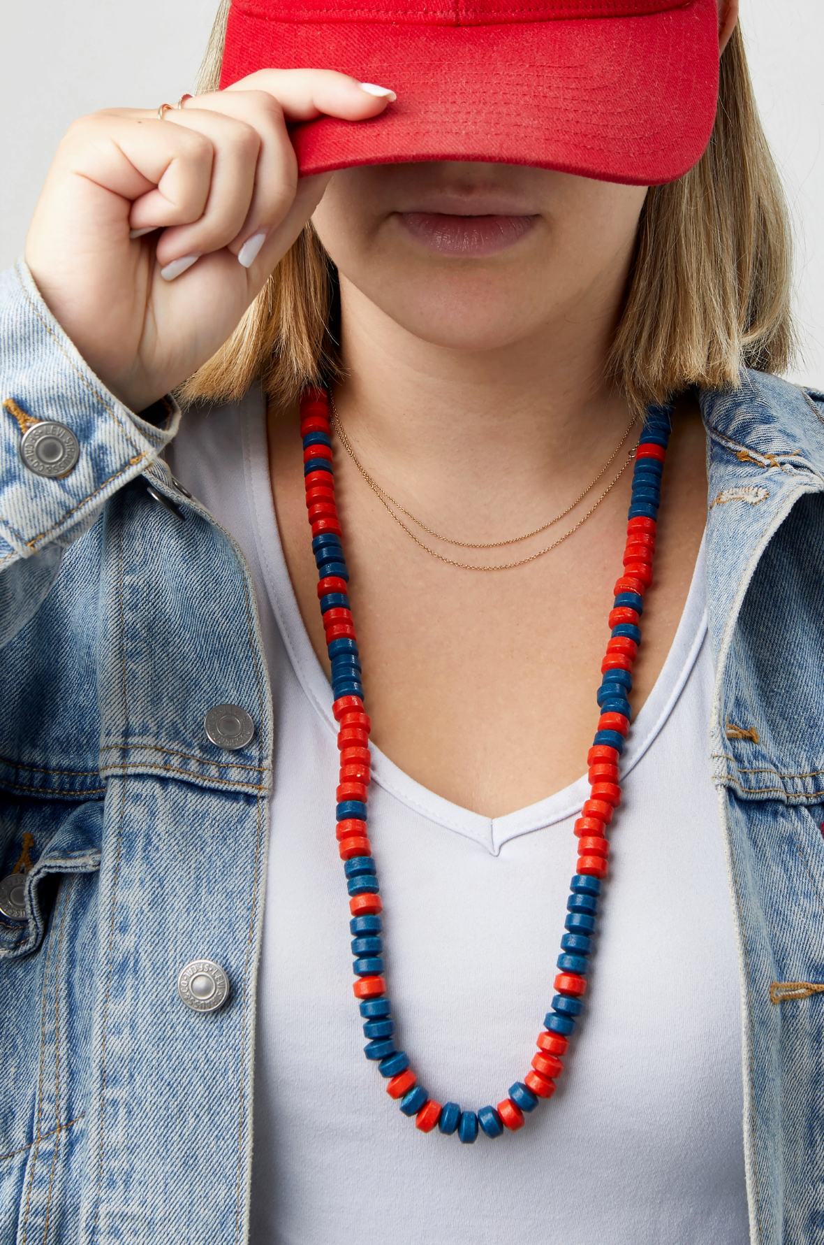 Candy Necklace - Navy and Orange