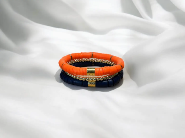 Heishi Game Day Bracelet Stack