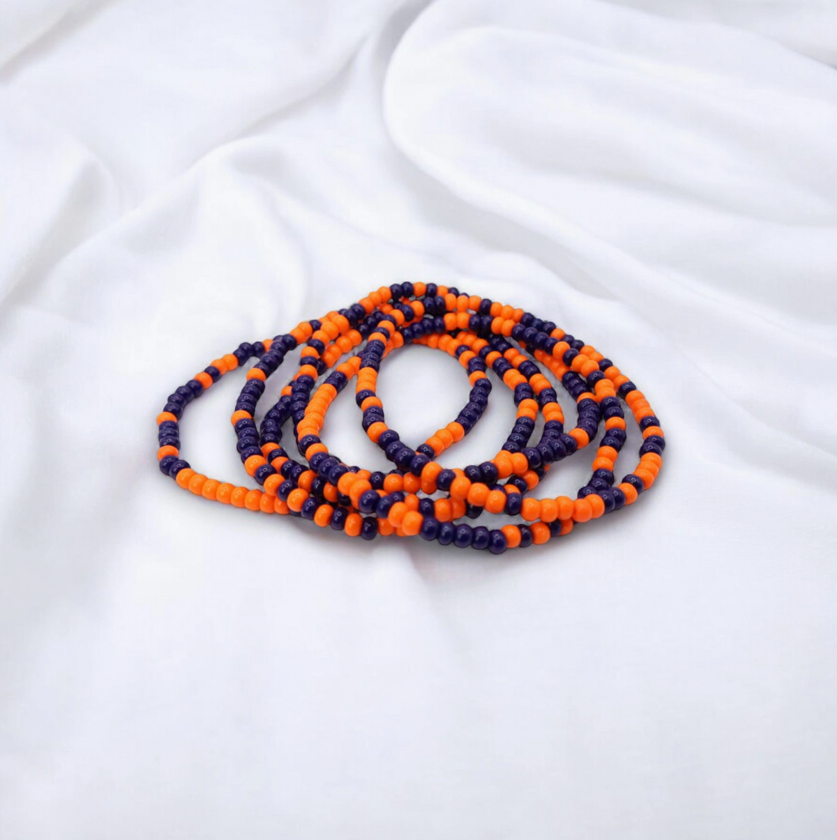 Seed Bead Game Day Bracelet Stack
