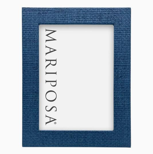 Indigo Faux Grasscloth 5x7 Frame by Mariposa