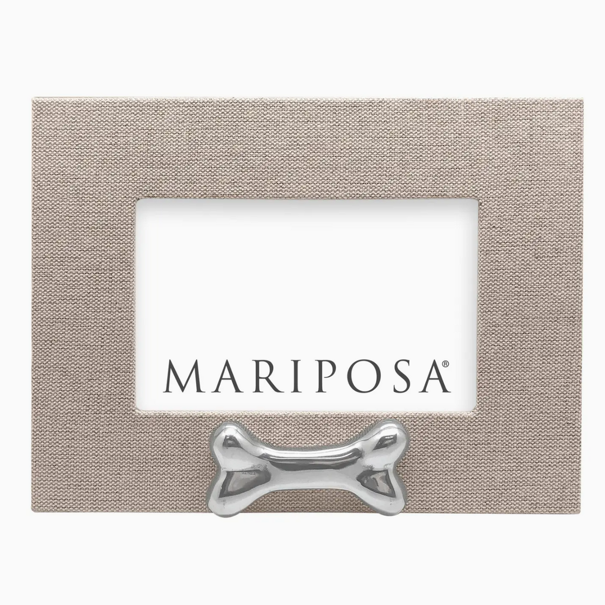 Natural Linen with Dog Bone 4x6 Frame by Mariposa