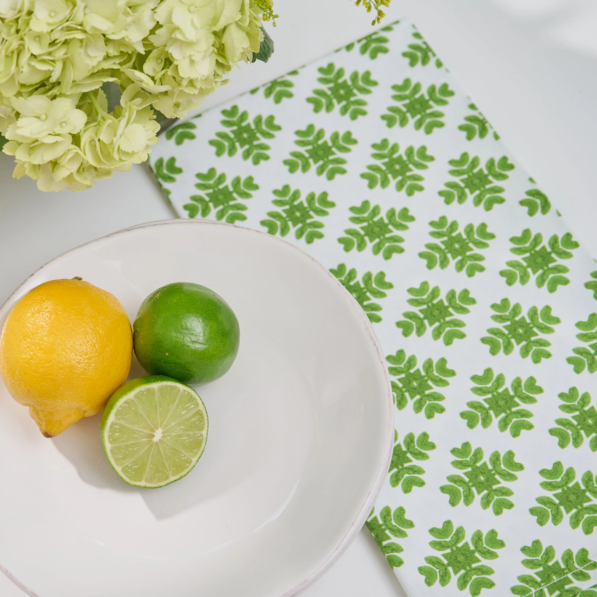 Brushstrokes Green Tea Towel by Laura Park