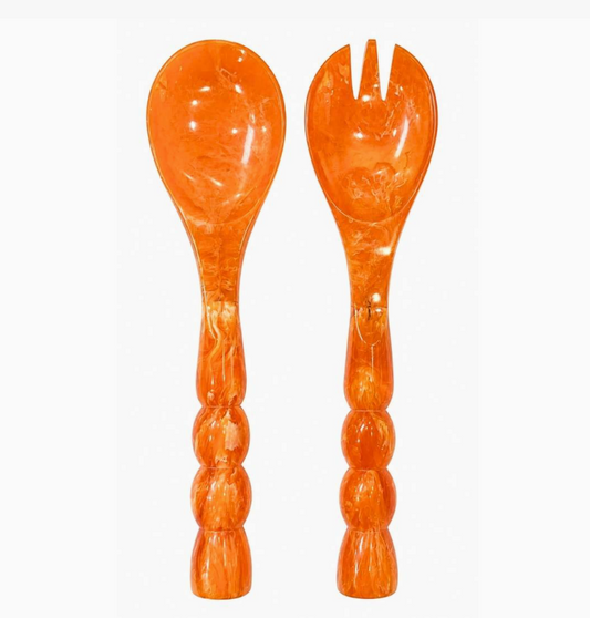 Orange Bermuda Salad Servers by Laura Park