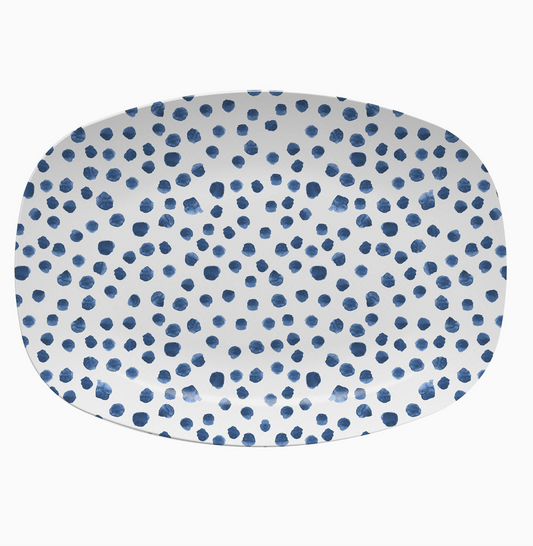 Blue Dotty Platter by Mariposa
