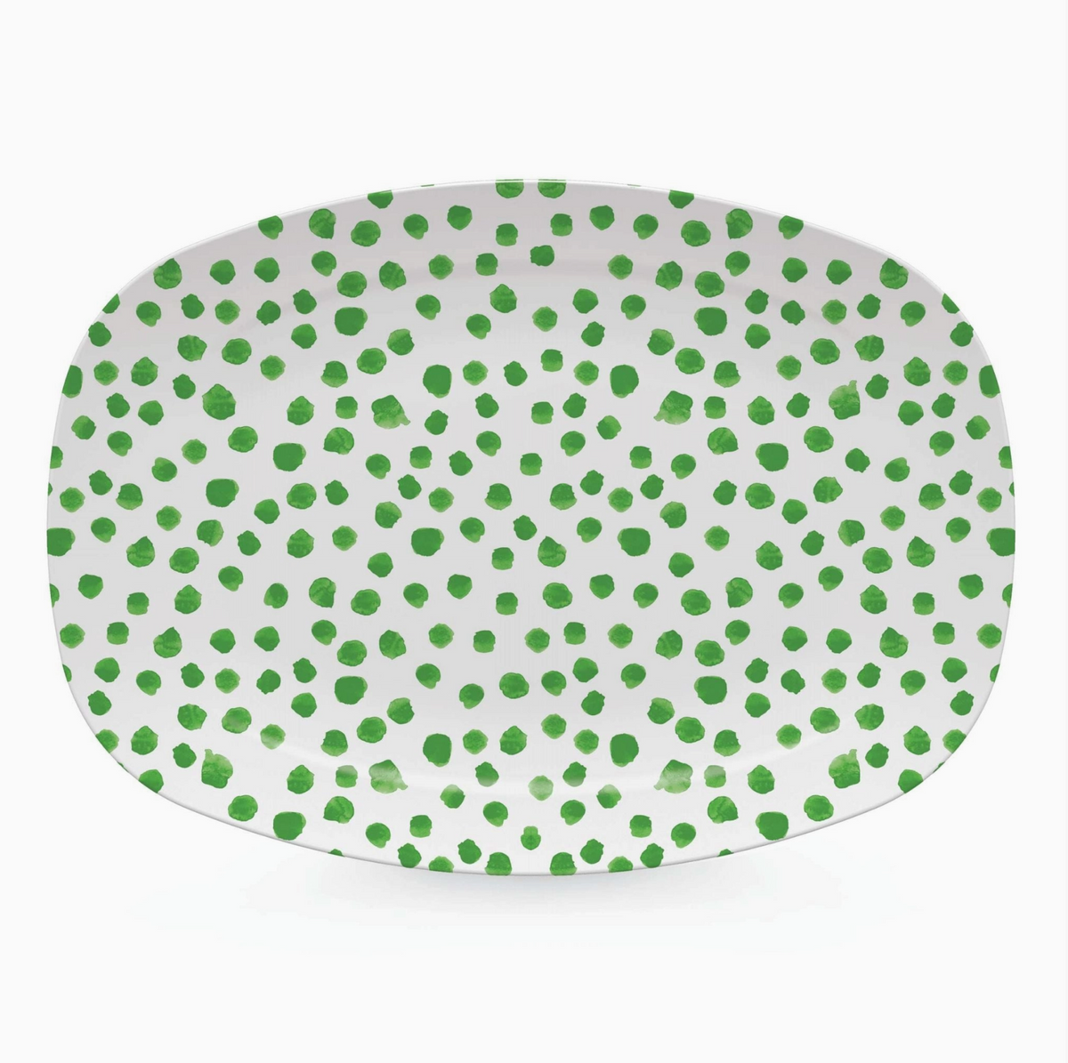 Kelly Green Dotty Platter by Mariposa