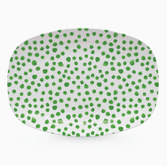 Kelly Green Dotty Platter by Mariposa
