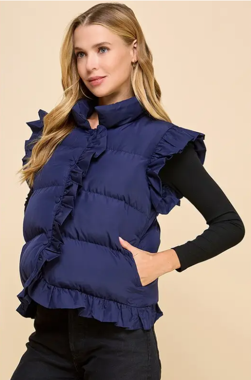 Ruffle Trim Vest