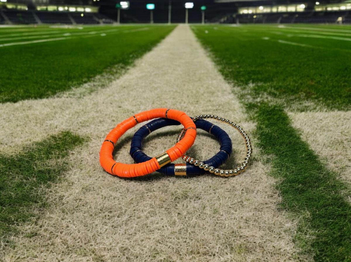 Heishi Game Day Bracelet Stack