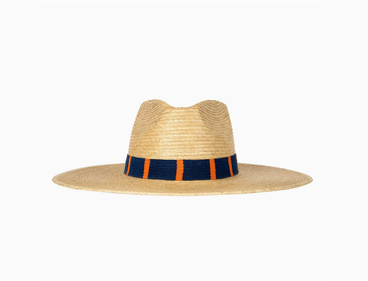 Navy and Orange Palm Hat