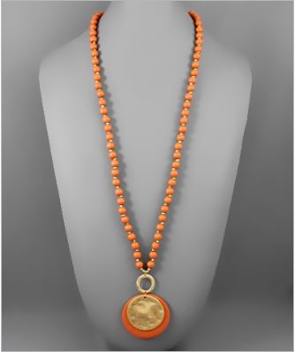 Layered Disc Bead Necklace - 2 colors