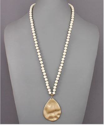 Solid Gold Pendant Necklace - 2 Colors