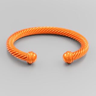 Orange Cable Cuff Bracelet
